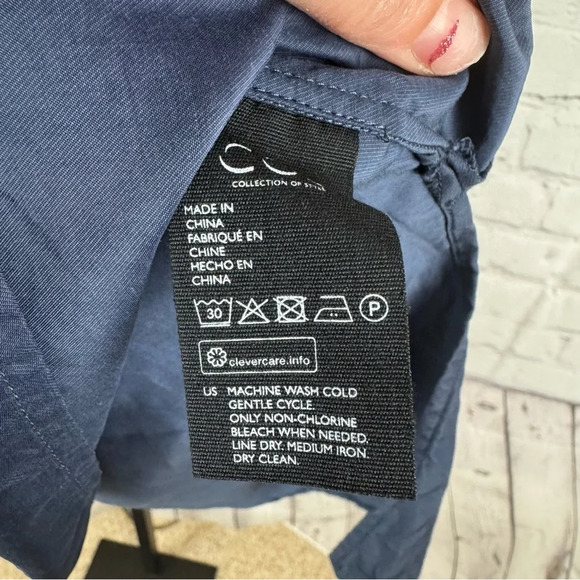 COS Navy Lightweight Midi Skirt Pockets Size 4 - Picture 7 of 7